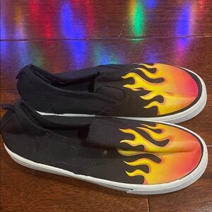 Sperry Kids Sneakers - Black and Yellow Flame